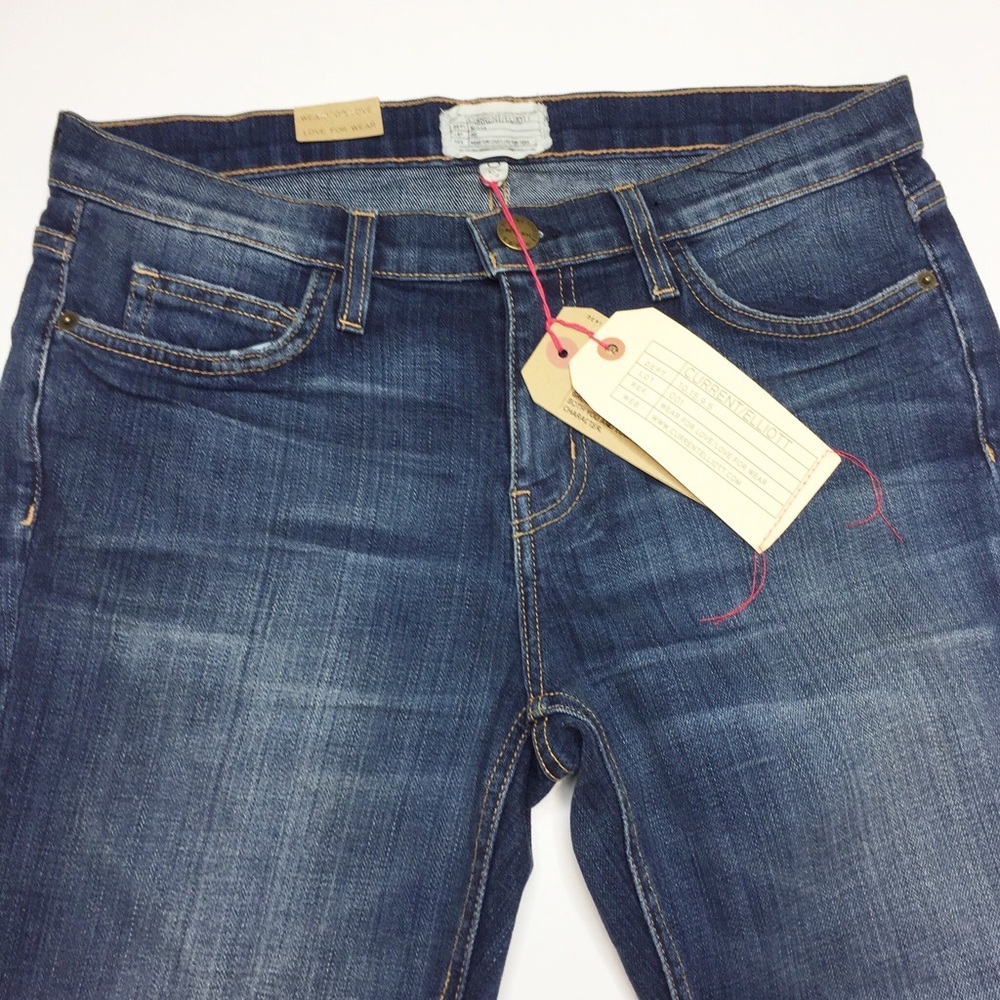 NWT CURRENT/ELLIOTT cropped straight jeans raw hem - Picture 4 of 8